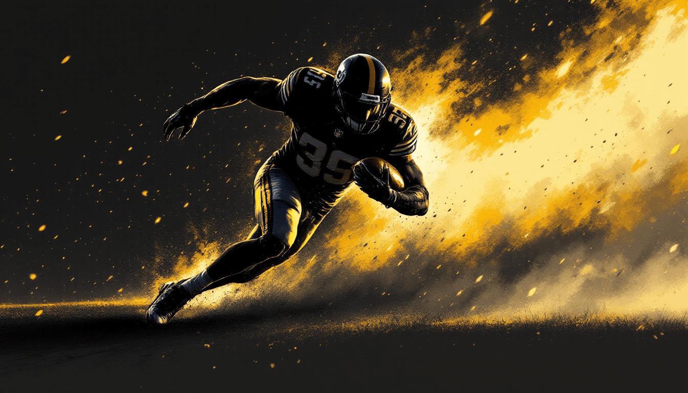Stylized illustration of a defensive lineman exploding off the line